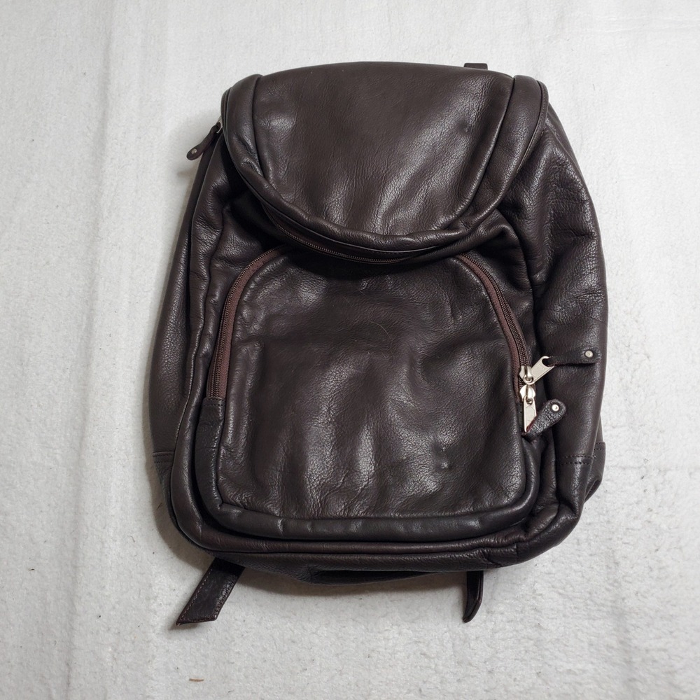 Canyon Outback Unisex Backpack Brown Leather Padded Straps Organizer One Size